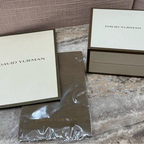 NWT DAVID YURMAN 18k Yellow Gold Pure Form Stack Ring Set Of 2- Size 5 - Picture 4 of 11